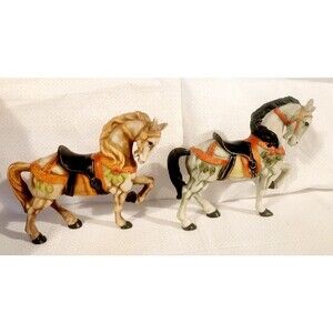 Albert Price Horses Limited Edition Figurine Set Of 2 Prancing Horses Vintage